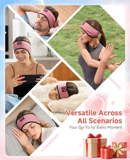 Sleep Headphones | Bluetooth 5.4 Headband | Wireless Earbuds Earphones Sweat Resistant with Ultra-Thin HD Stereo Speaker, Headphone Band for Side Sleepers Workout Running Tech Gadgets Unique Gifts