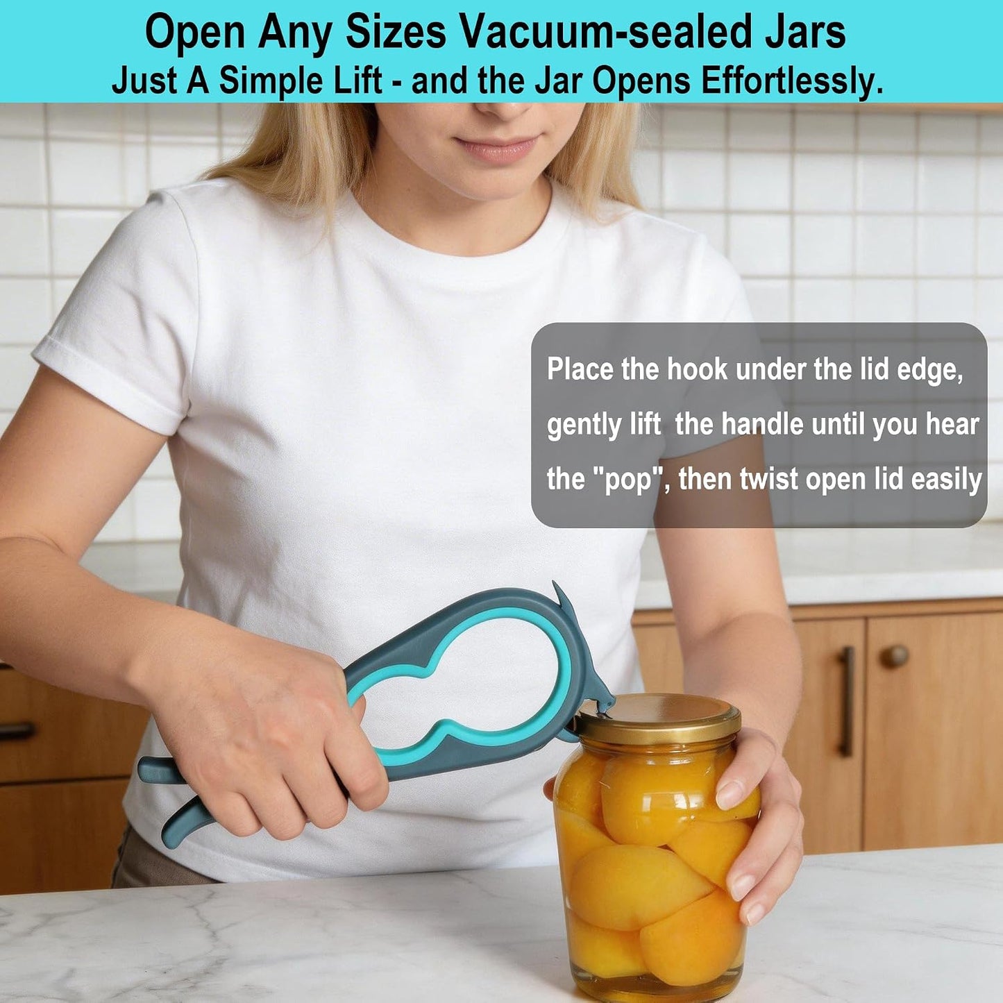 Jar Opener for Weak Hands, Seniors with Arthritis, 5 in 1 Bottle Opener | Multi-use Lid Opener Set with Non-slip Rubber Gripper Pad & Wine Opener, Great for Senior Parents, Grandparents or Loved Ones