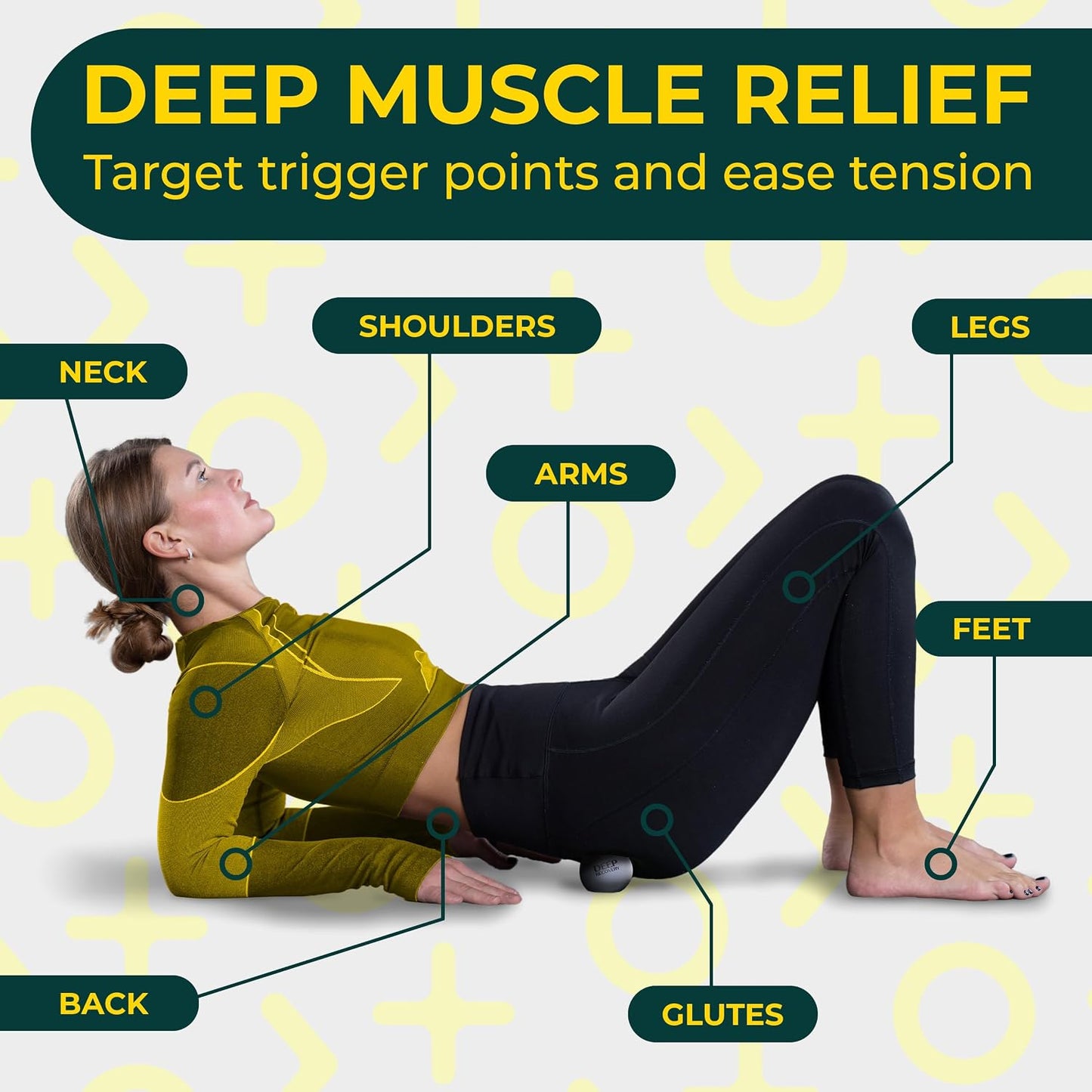 Yoga Deep Tissue Massage Ball Set, Firm Density – 2.9-Inch Myofascial Release Balls for Feet, Back, Neck, Legs & Arms – Trigger Point & Mobility Therapy (2-Pack)