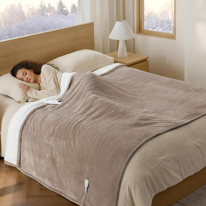 Bedsure Heated Blanket Throw Blanket with Preheat Function - Fast Heating Electric Blanket, Soft Flannel Throw with 6 Time Settings(Up to 10H), 6 Heating Settings, Gifts for Grandma (50"x60", Grey)
