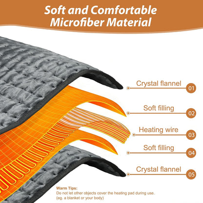 Electric Heating pad for Back Neck Shoulder Knee Arms Legs- Electric Heat Pads with 6 Heat Settings & Auto Shut Off Heat Heating Pad for Birthday Mother Father Girl Men Women