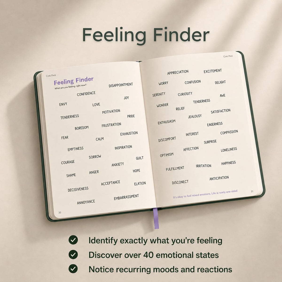 Mood Tracker Journal – Guided 353 Prompts, Gift for Mental Wellness