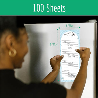 Hebayy 100 Pages Food&Shit Magnetic Back Funny Grocery List Planner Note Pad To Do List for Fridge Locker (3" x 8")