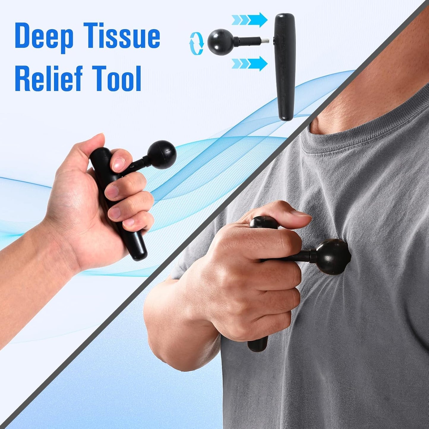 Trigger Point Massage Tool, Manual Back & Neck Massager Stick | Manual back massagers for neck & shoulder massage. Precision s-hook release tool provides deep tissue muscle knot pain relief