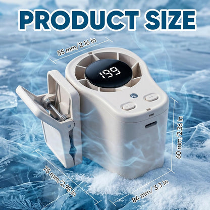 Clip On Fan with Led Display,Portable Ac for Car,16°C Cooling System, 360° Rotation &199 Speeds Adjustable Mini Car Fan Personal Portable Car Clip-On Air Conditioner Fan for Office Cars Outdoor