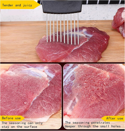 2Pcs Stainless Steel Onion Slicer Holder with Finger Guards, Multi-Purpose Fruit Vegetable Cutting Kitchen Tool