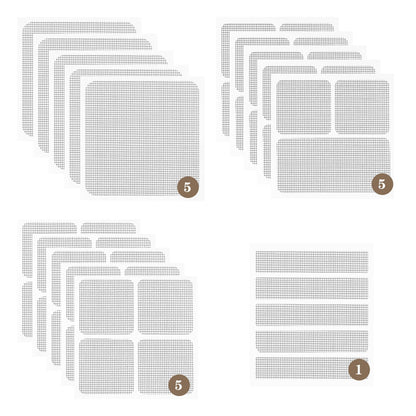 16 Sheets Window Screen Patches Repair Kit Black 4 Sizes Window Screen Repair Kit for Mesh Screen Door High-Strength Adhesive Fiberglass Quick Screen Repair Tape (Black 16Pcs)