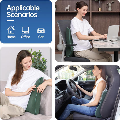 Soft Comfortable Memory Lumbar Support Pillow Back Cushion for Car & Office