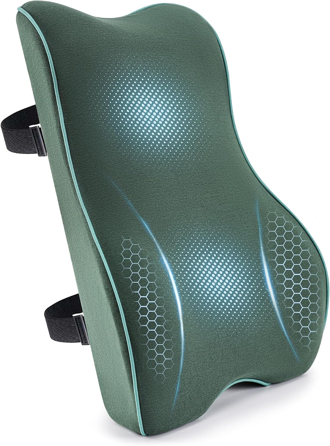 Soft Comfortable Memory Lumbar Support Pillow Back Cushion for Offic | Built-In Adjustable Straps Secure Reduce Back Soreness Pressure Distribution Breathable Premium Fabric Long-lasting Support