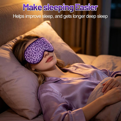 Sleep Mask, Silk Eye Mask for Sleeping with Adjustable Strap, Satin Blackout Sleeping Eye Mask for Men&Women, Comfortable Blindfold Eyeshade for Night Sleep(Black)