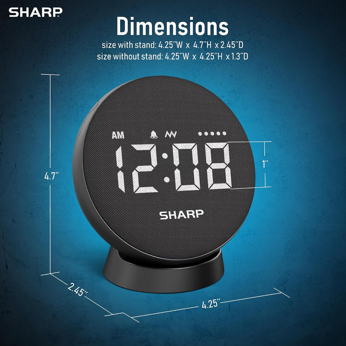 Sharp Vibrating Alarm Clock for Heavy Sleepers with Loud Bed Shaker
