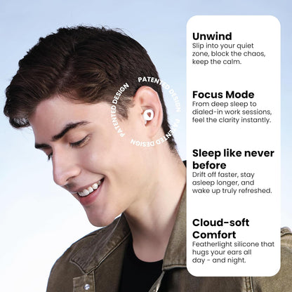 Zenz Unwind Ear Plugs for Sleeping Noise Reduction - Comfy Reusable Soft Silicone Earplugs for Focus, Study, Work - 8 Pair Eartips in XS/S/M/L - 27dB Hearing Protection with Storage Case - Onyx Black