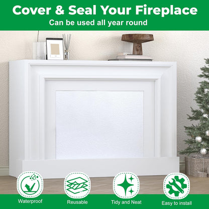 Forestchill Fireplace Cover, 3-Layer Insulation Fireplace Draft Stopper with Velcor, Keep Drafts Out & Prevent Heat Loss, 39" x 55", Easy Cut to Fit
