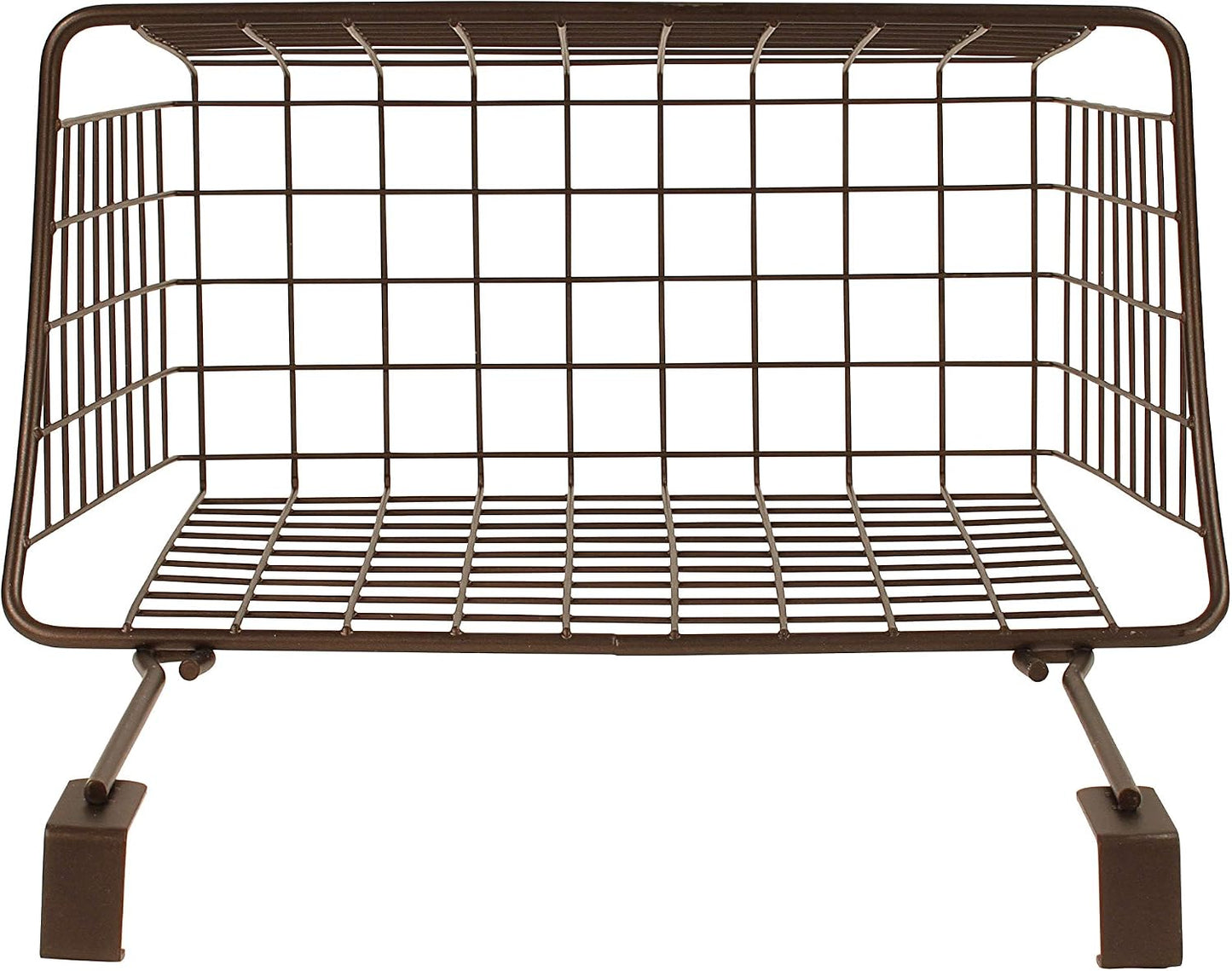 Spectrum Hanging Baskets for Organizing (Large, Satin Nickel) - Grid Over the Cabinet Wire Basket for Kitchen or Bathroom - Door Hanging Storage Organizer for Cleaning Supplies, Washcloths, & Towels