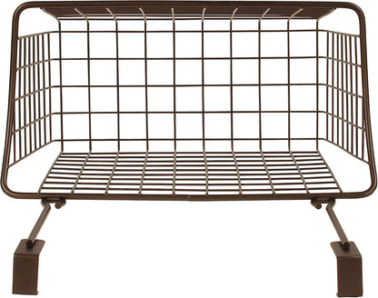 Spectrum Hanging Baskets for Organizing (Large, Satin Nickel) - Grid Over the Cabinet Wire Basket for Kitchen or Bathroom - Door Hanging Storage Organizer for Cleaning Supplies, Washcloths, & Towels