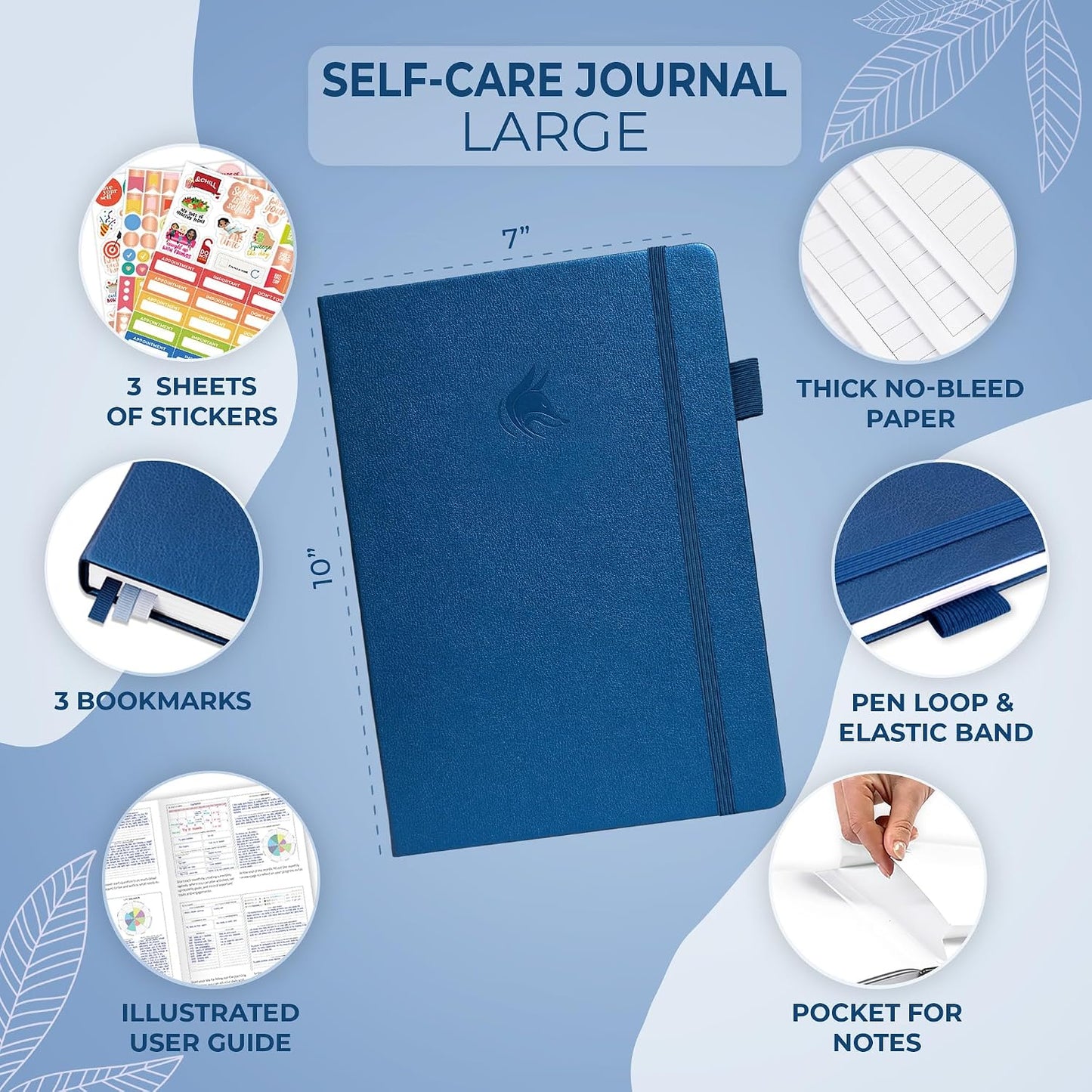 Clever Fox Self-Care Journal for Women, Daily Planner 5.8x8.3 Aquamarine | 3-month mental health journal, habit tracker, wellness journaling supplies for women & teen girls, gratitude & mood log