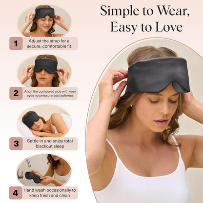Kitsch Contour Satin Sleep Mask | Eye Masks for Sleep - Blush | Softer Than Silk Sleep Mask, Blindfold Sleep Masks for Women & Men, No Eye Pressure, Lightweight Eye Mask, Travel Essentials