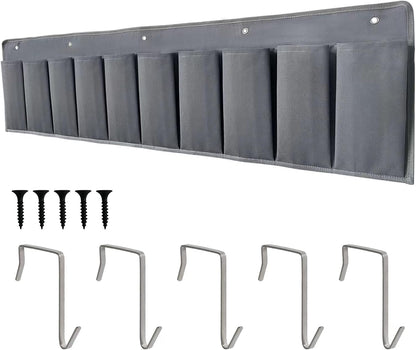 RVZONE RV Shoe Pockets 10 Pockets Heavy Hanging Bedside Storage Organizer with Sturdy Hooks Storage Pockets Hangs on bed for Shoes Toys and Tool Accessories