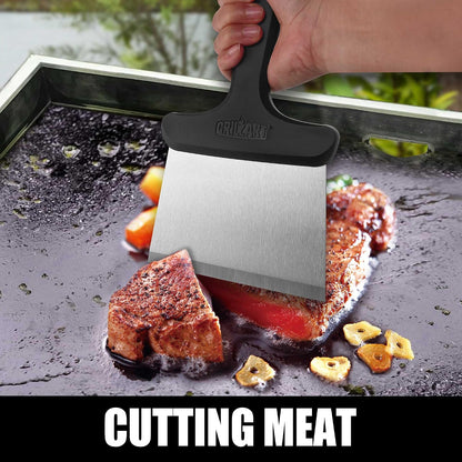 GRILLART Griddle Cleaning Kit for Blackstone, Griddle Accessories Kit | One Set for All, with High-Density Grill Stone, Thicker Griddle Scraper, Better Control Handle, For Revome Rust & Daily Clean