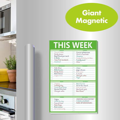 90 Pages Weekly Planner List Note Pad to Do List with Magnet Mountings for Fridge Locker (6" x 9")