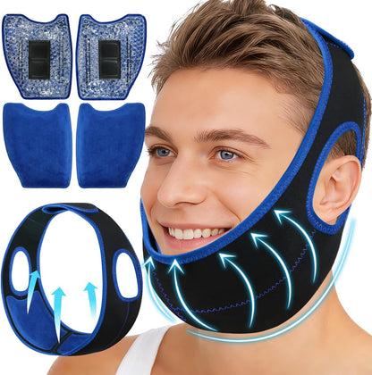 Wisdom Teeth Ice Pack Head Wrap Jaw Face Ice Pack with 4 Gel Packs