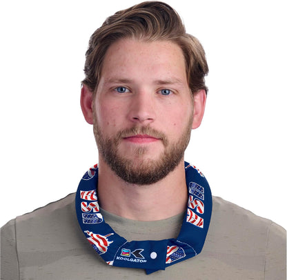 KOOLGATOR Evaporative Cooling Neck Wrap, Blue Paisley, 1 Pack | Reusable Neck Cooler with Long Lasting Relief During Hot Weather Activities, Sports, & Outdoor Work