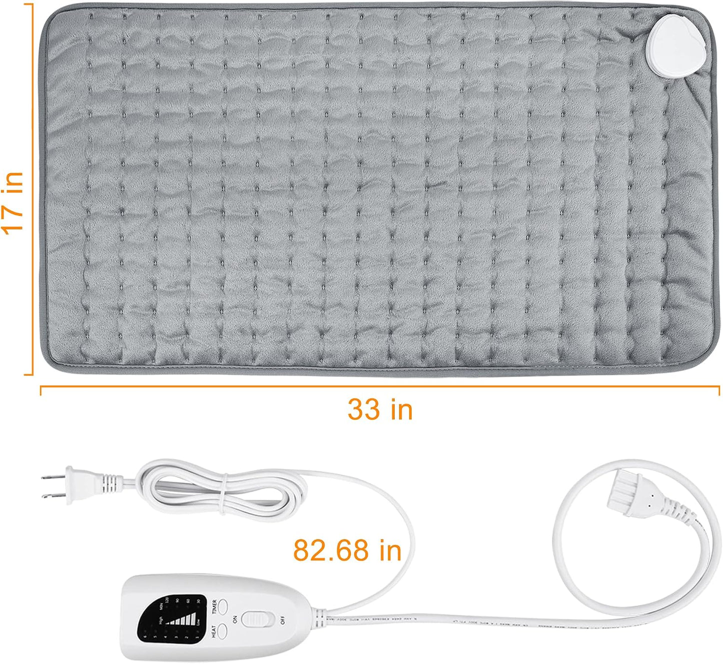 Electric Heating pad for Back Neck Shoulder Knee Arms Legs- Electric Heat Pads with 6 Heat Settings & Auto Shut Off Heat Heating Pad for Birthday Mother Father Girl Men Women