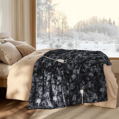 Bedsure Heated Blanket Throw Blanket with Preheat Function - Fast Heating Electric Blanket, Soft Flannel Throw with 6 Time Settings(Up to 10H), 6 Heating Settings, Gifts for Grandma (50"x60", Grey)