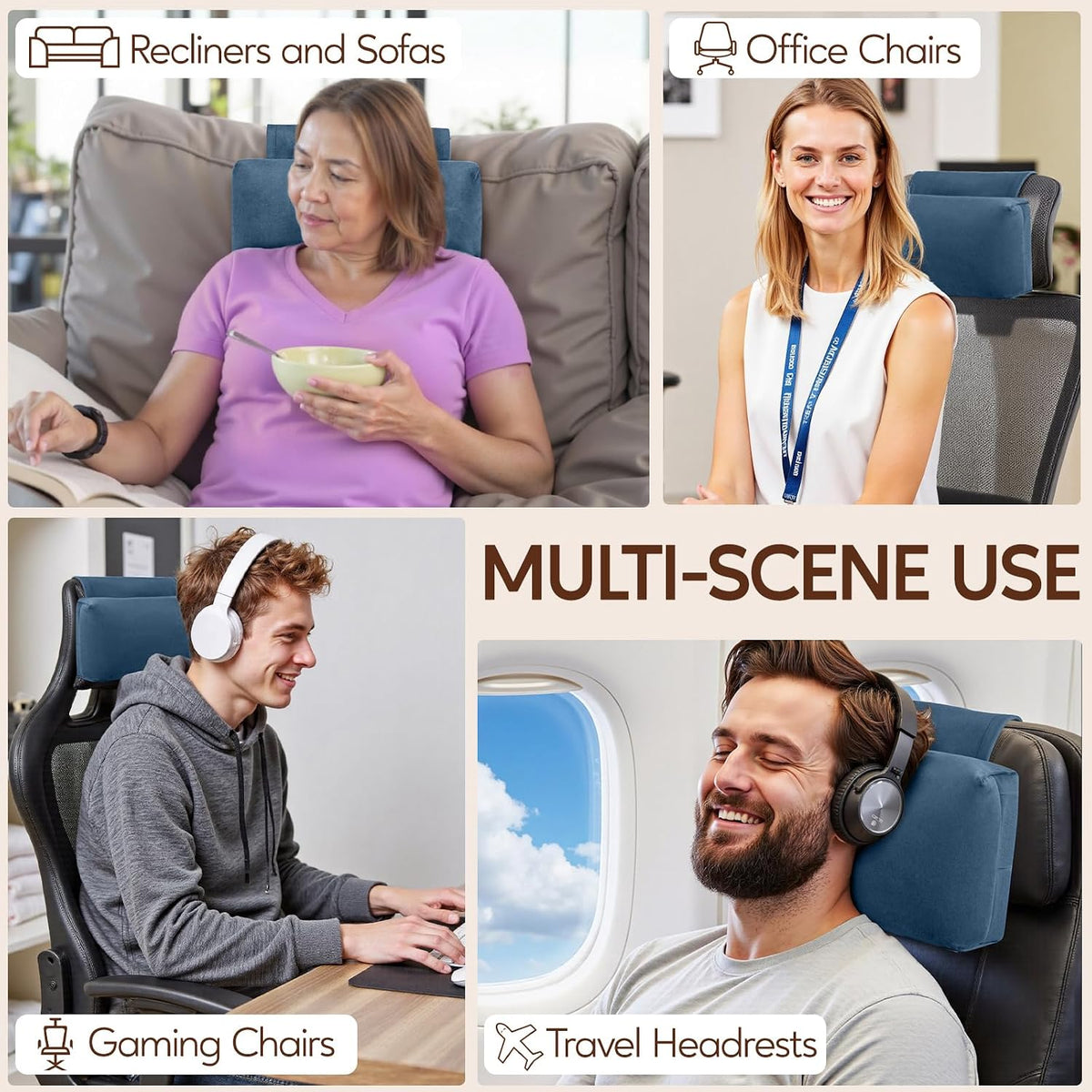 Neck Pillow for Recliner Chair, Adjustable Recliner Pillow for Headrest