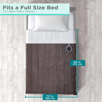 Black+Decker Heated Blanket Electric Throw, Fleece Electric Blanket, Heating Blanket with 4 Heating Levels, 3H Timer, Auto Shutoff, Fast Heating (50x60 inches, Grey)