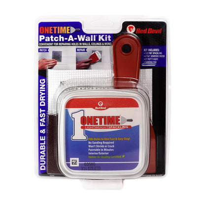 Red Devil 0542 ONETIME Lightweight Spackle Wall Repair, Spackling for Holes Drywall, 1/2 Pint, White, 8 Ounce, Made in USA