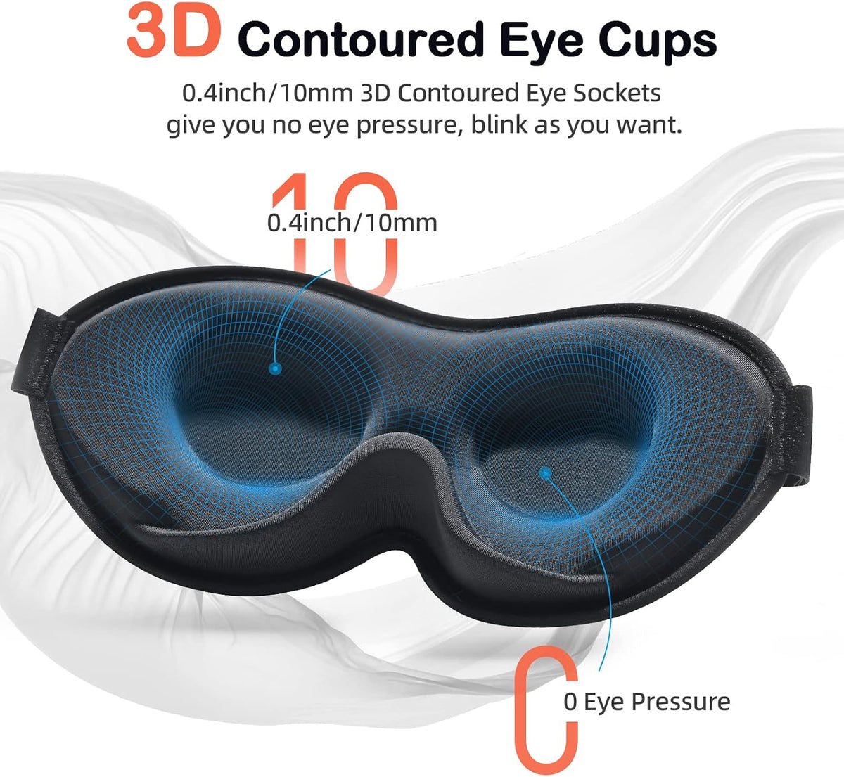INNELO Sleep Mask for Side Sleeper, 3D Zero-Pressure, 100% Blackout, Nap