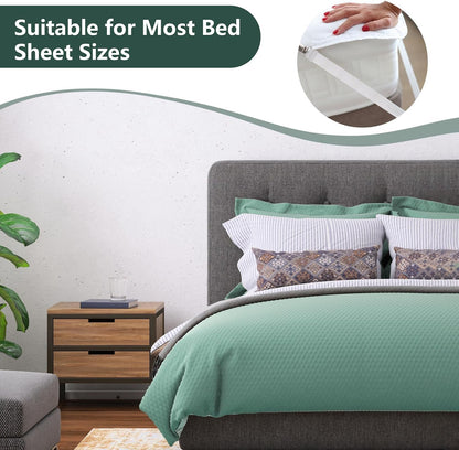 12Pcs Bed Sheet Straps, Adjustable Elastic Mattress Sheet Fasteners Suspenders Holder, Fitted Sheet Straps Clips, Grippers to Hold Sheet, Mattress, Sofa, Table Cloth