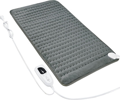 Heating Pad Electric Heat Pad, Hot Heated Pad,Multiple Temp and Timer Settings,Suitable for Shoulders, Neck, arms, Abdomen, Back, Legs, etc. (Gray Green, 24"X12")