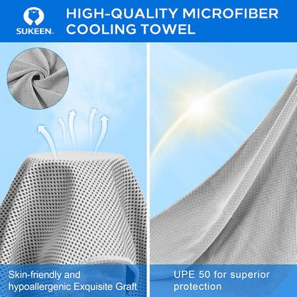 Sukeen 4 Pack Cooling Towels (40"x 12"), Cooling Neck Wraps, Soft Ice Towel
