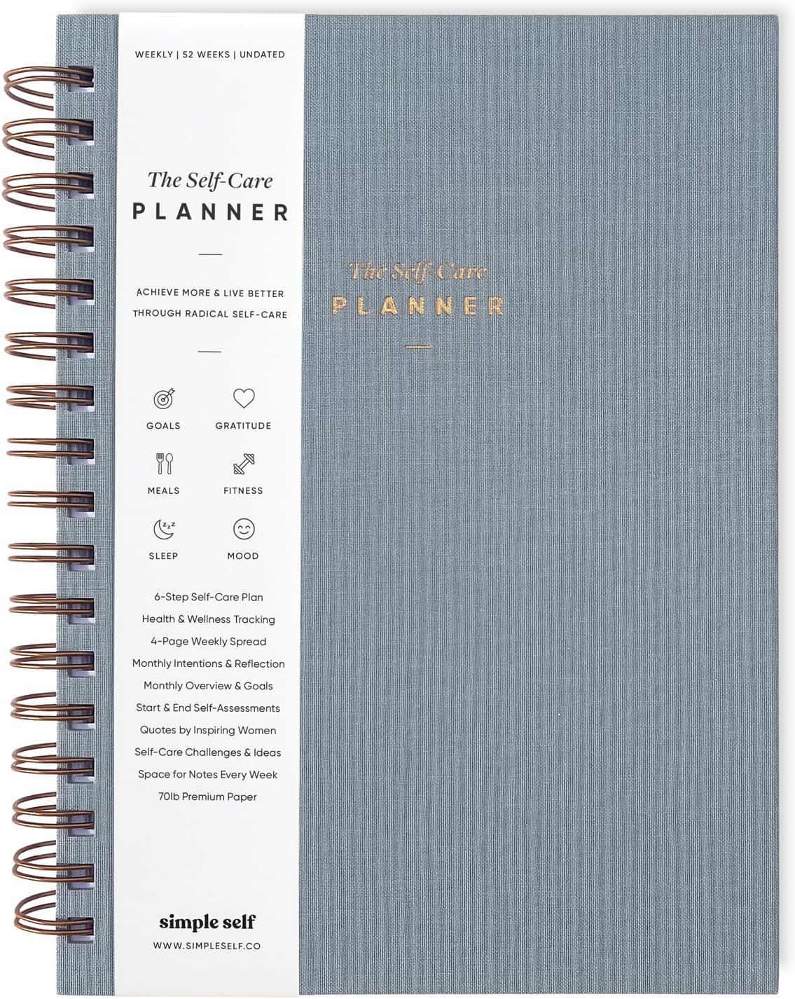 The Self-Care Planner by Simple Self - Undated 6 Month Life Planner - Daily, Monthly, Weekly - Focus on Wellness, Productivity, Achieving Goals, and Happiness (Abstract, Daily Edition: 13-Weeks)