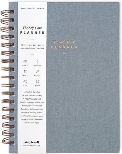The Self-Care Planner by Simple Self - Undated 6 Month Life Planner - Daily, Monthly, Weekly - Focus on Wellness, Productivity, Achieving Goals, and Happiness (Abstract, Daily Edition: 13-Weeks)