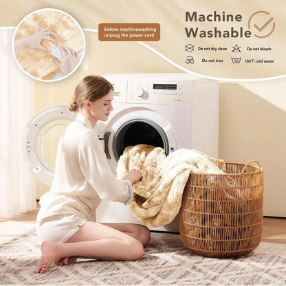 Homemate Heated Blanket Electric Heating Throw 50x60 Plush Faux Fur Sherpa