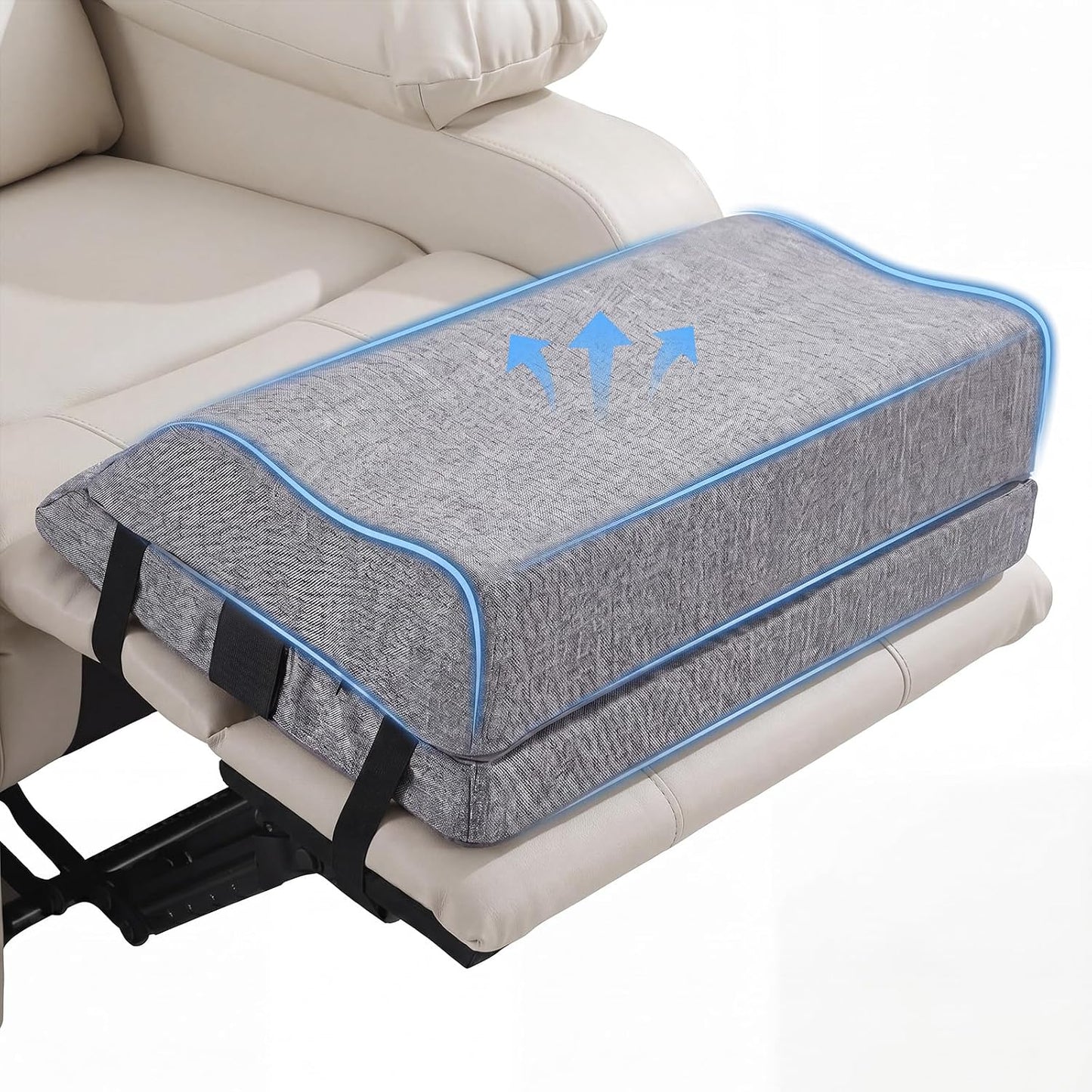 Junkin Adjustable Recliner Leg Rest Cushion Leg Elevation Pillow Linen Foot Rest Cushion Legs Wedge Pillow for After Surgery Sleeping Chair Bed Sofa Couch Blood Circulation