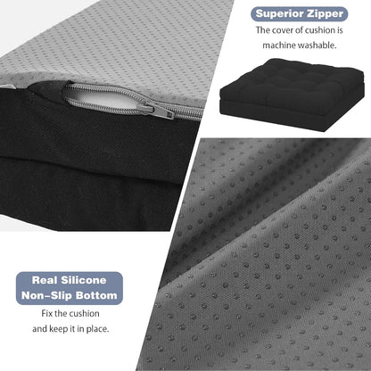 baibu Memory Foam Recliner Cushions for Elderly, 20 x 20 x 5 Inch,Dark Grey