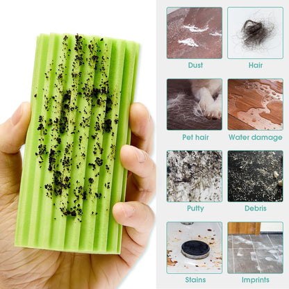 4 Pack Damp Dusting Sponge Duster, Grey Dust Cleaning Sponge, Reusable Household Cleaning Sponge Tool for Blinds, floorboards, Fan Blades, Vents, Glass, Railings, Mirrors