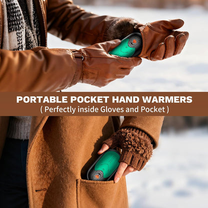 Hand Warmers Rechargeable 2 Pack, Magnetic Electric Handwarmer, 3-Level Steady Temperature, Up to 24 Hours Heating for Christmas Birthday Gifts, Hunting Essentials
