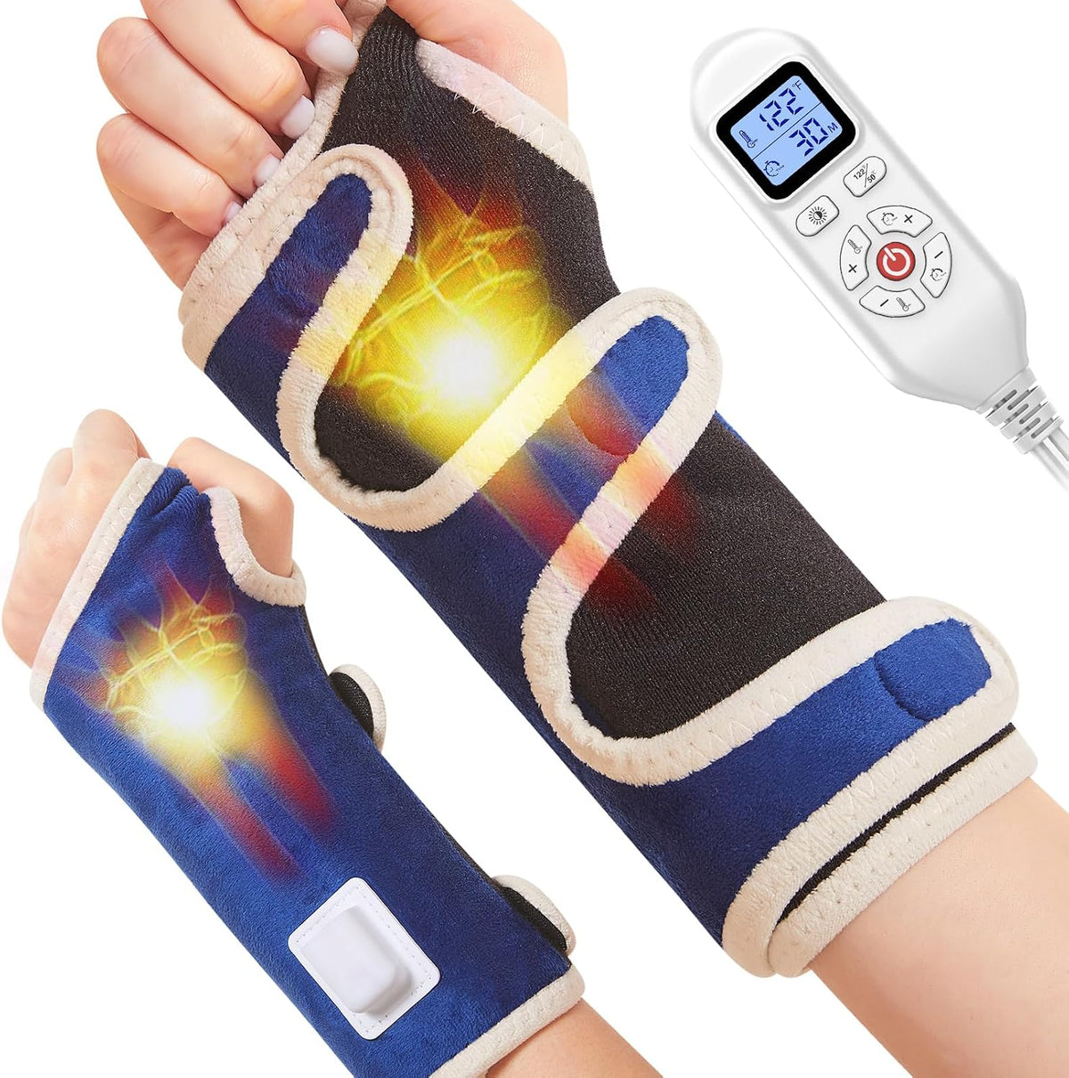 Cordless Foot Warmer with Heat and Massage - Rechargeable Heating Pad for Feet, 3 Temp & Vibration Levels, 60 Min Timer for Plantar Fasciitis, Ankle Pain, Cold Feet at Home, Office, Sleeping