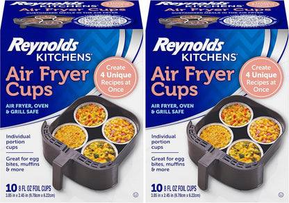 Reynolds Kitchens Air Fryer Liners Disposable, Unbleached Parchment Paper Sheets, 50 Count | Pre-Cut Disposable Parchment Paper Sheets, Fits Round and Square Air Fryers, Safe Up To 400F, Perforated For Better Airflow