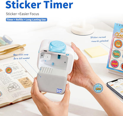 Sticker Timer Visual Countdown Timer with 200 Medal Reward Stickers for Kids Rewards, Rechargeable Digital Timer for ADHD Focus, Classroom & Homeschool Tool