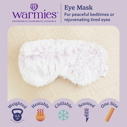 warmies Microwavable Eye Mask for Warmth & Comfort - Heating & Cooling Compress for Calming Relaxation - Weighted & Heated Eye Mask with Scented Lavender for Sleeping - Snowy