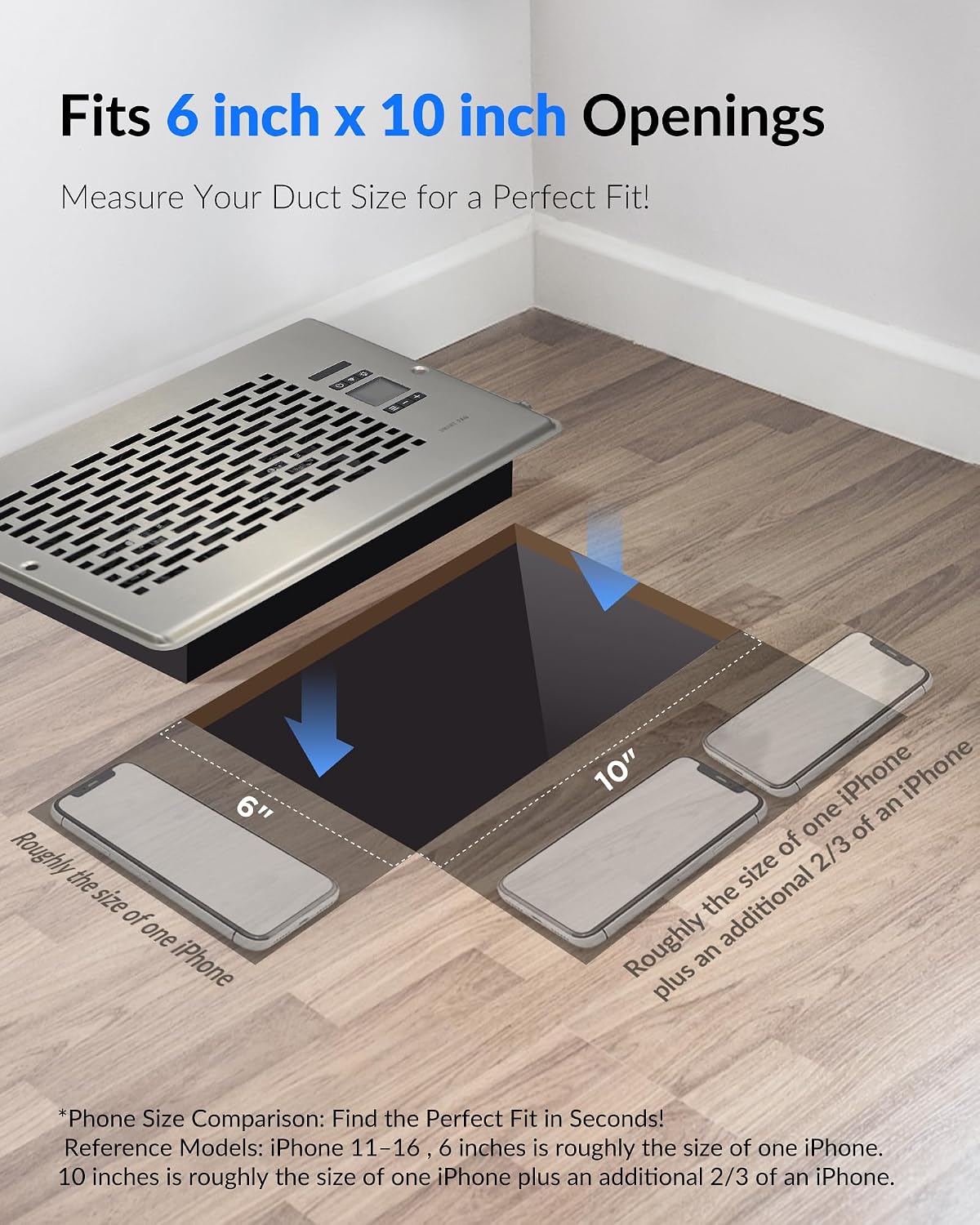 Howeall 4" x 10" Super Quiet Register Booster Fan - Upgrade Smart Register Vent with Ionizer and Dual Intelligent Thermostat Control - Heating Cooling Vent Fan Booster - Charleston Design (ORB)
