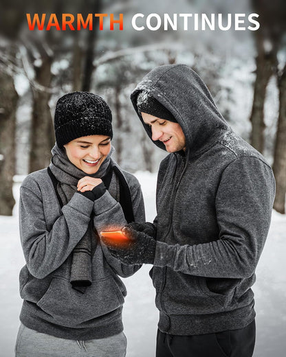 Lerat Hand Warmers Rechargeable 2 Pack, Portable Electric Hand Warmer Max 131℉, Reusable Slim Pocket Heater Handwarmers, Gifts for Men, Women, Outdoor, Golf, Camping, Hunting Essentials
