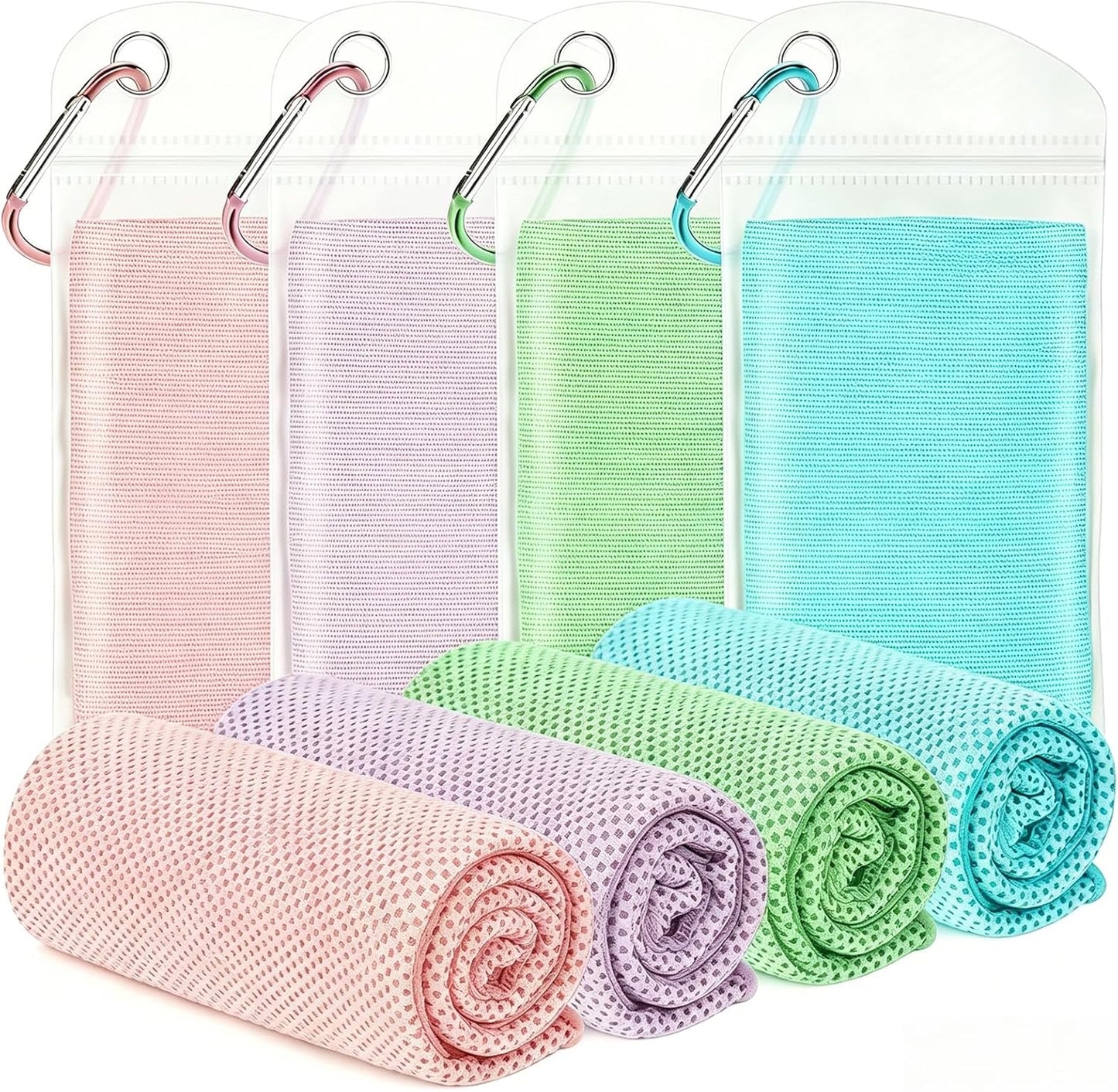 Cooling Towels 8 Pack(40"x12")for Neck and Face, Cooling Neck Wraps for Gym | Sweat wicking, Quick dry, Breathable, Reusable, Absorbent, Cold Towel for Running, Yoga, Travel, Climbing