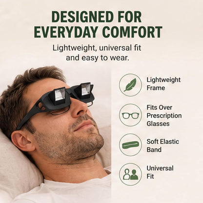 Evelots Lazy Glasses, Prism Glasses for Reading in Bed, TV & Books, Unisex